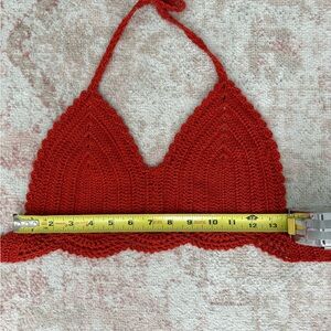 Handmade Red Crochet Bralette Top